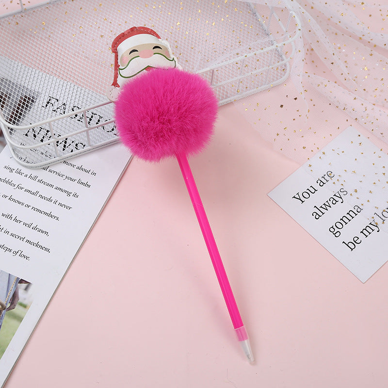 Wholesale Christmas Plastic Plush Cartoon Ballpoint Pen